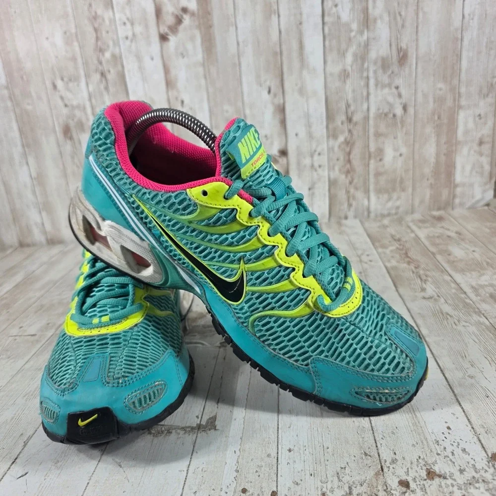 Nike Air Torch 4 Teal Neon Yellow Pink Running‎ Shoes 343851-376 Womens 10.5